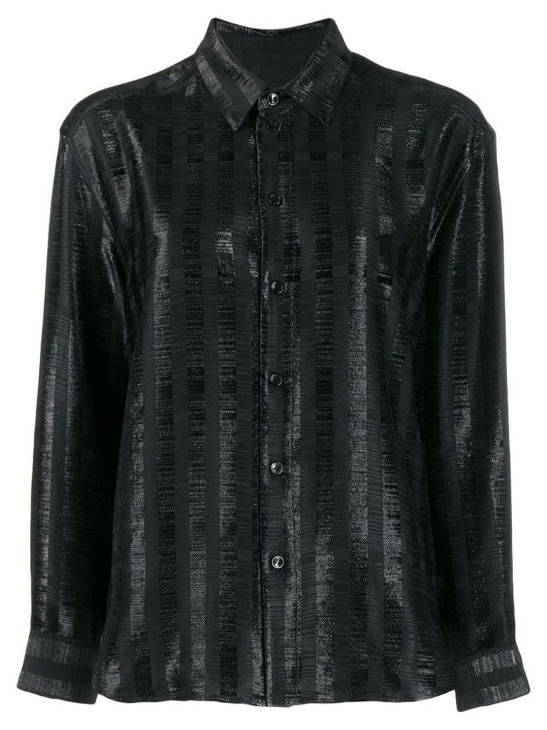 Saint Laurent shimmer panel shirt - Black