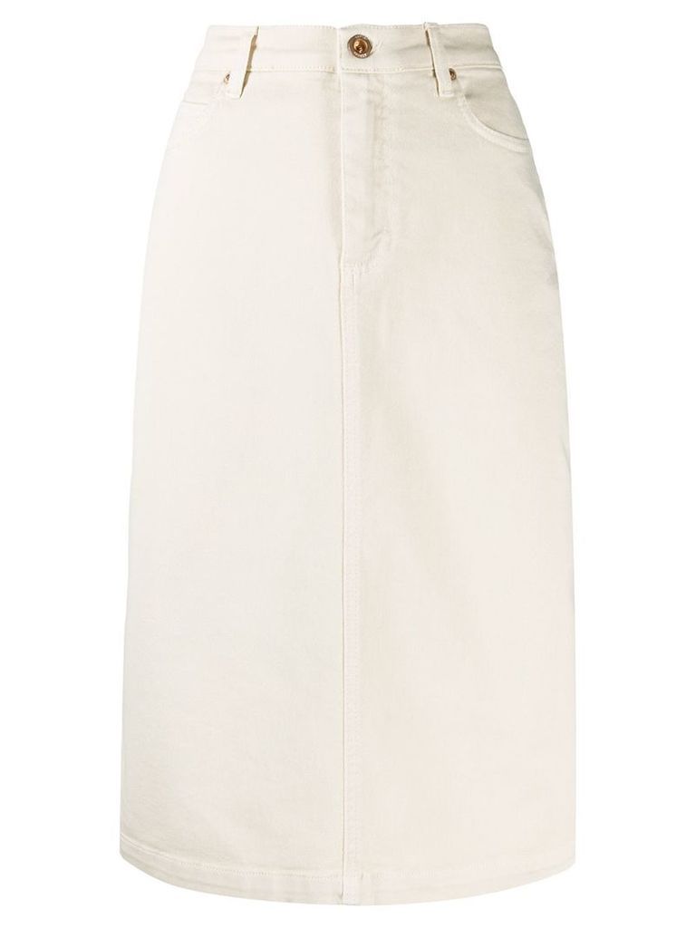 Aspesi high-waisted denim skirt - White