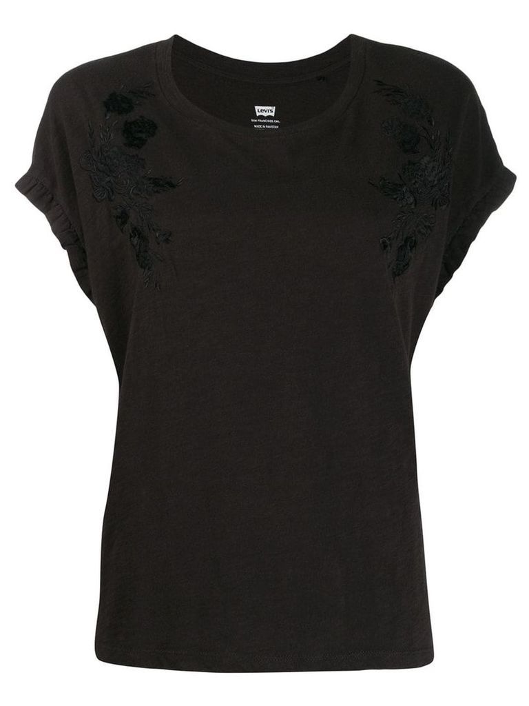 Levi's flower embroidered T-shirt - Black