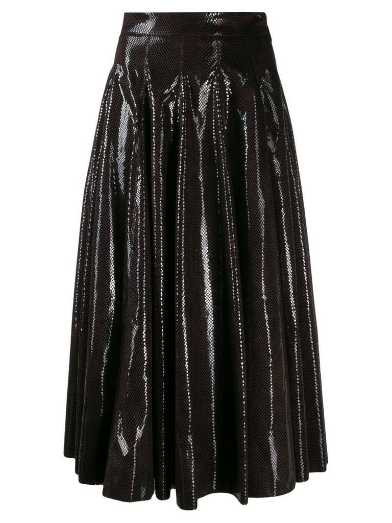 MSGM textured full midi skirt - Brown