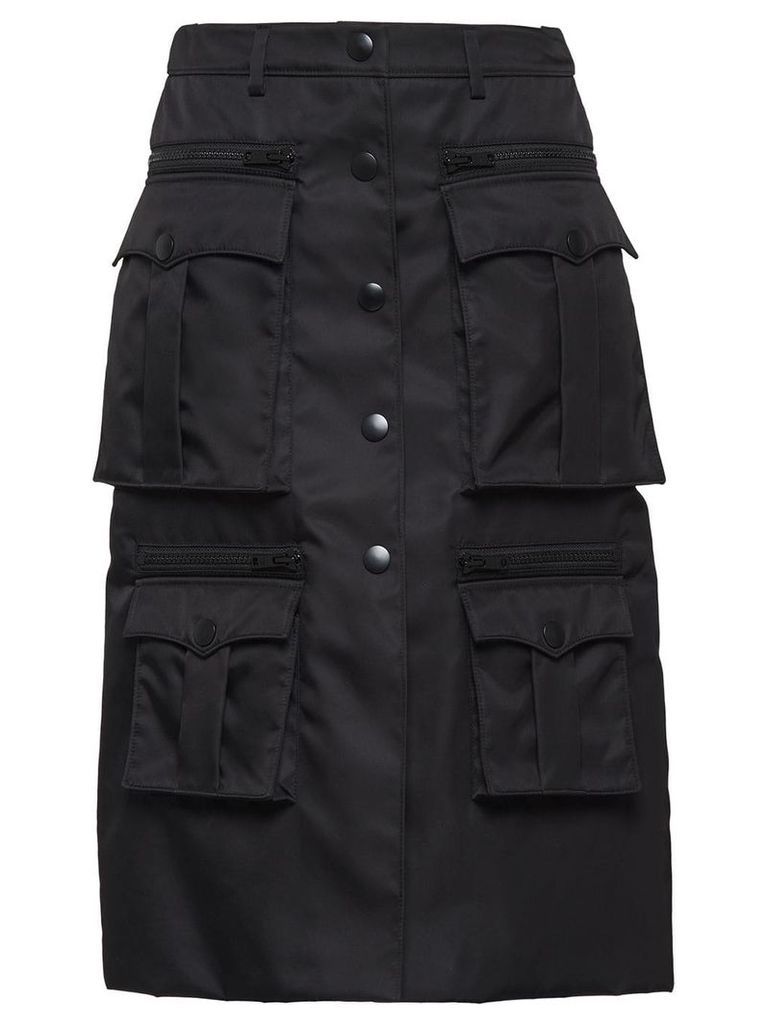 Prada pocketed trapeze gabardine skirt - Black