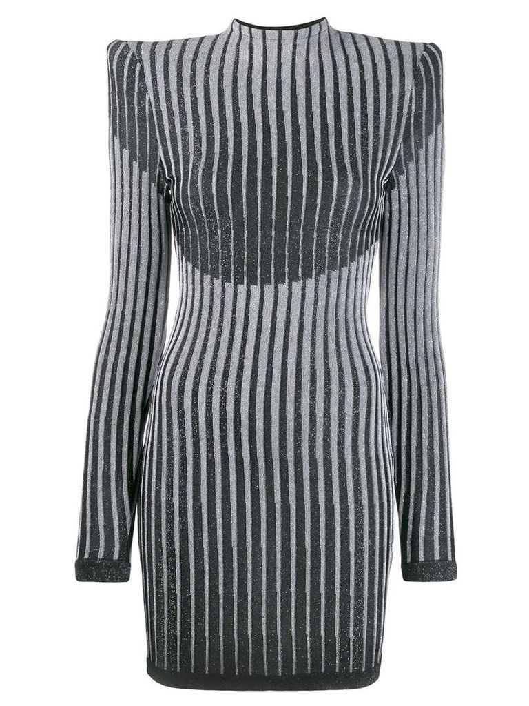 Balmain lurex knit fitted dress - Black
