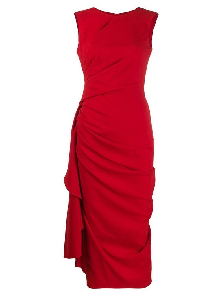 Alexander McQueen draped crepe midi dress - Red