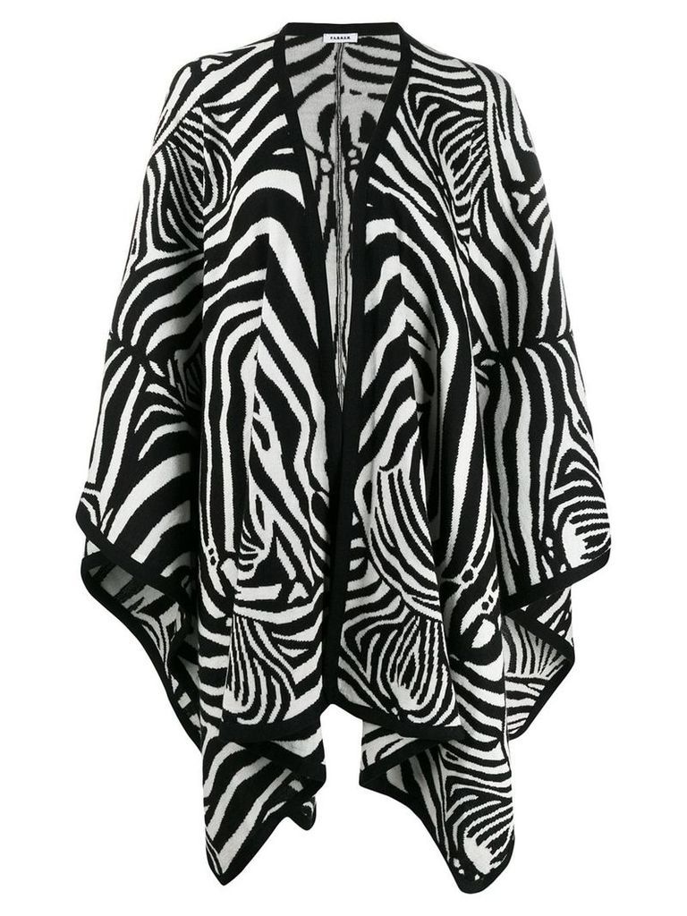 P.A.R.O.S.H. zebra print flared cardigan - White