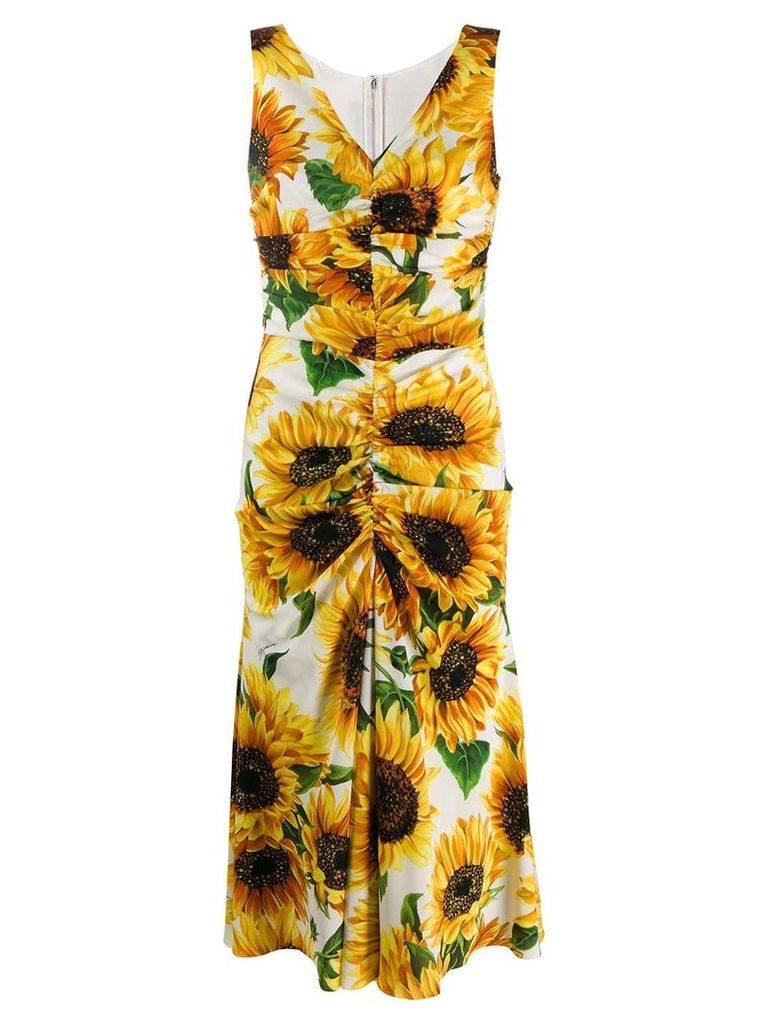 Dolce & Gabbana sunflower print dress - White
