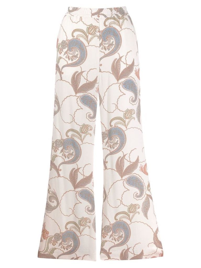 See By Chloé printed wide leg trousers - White