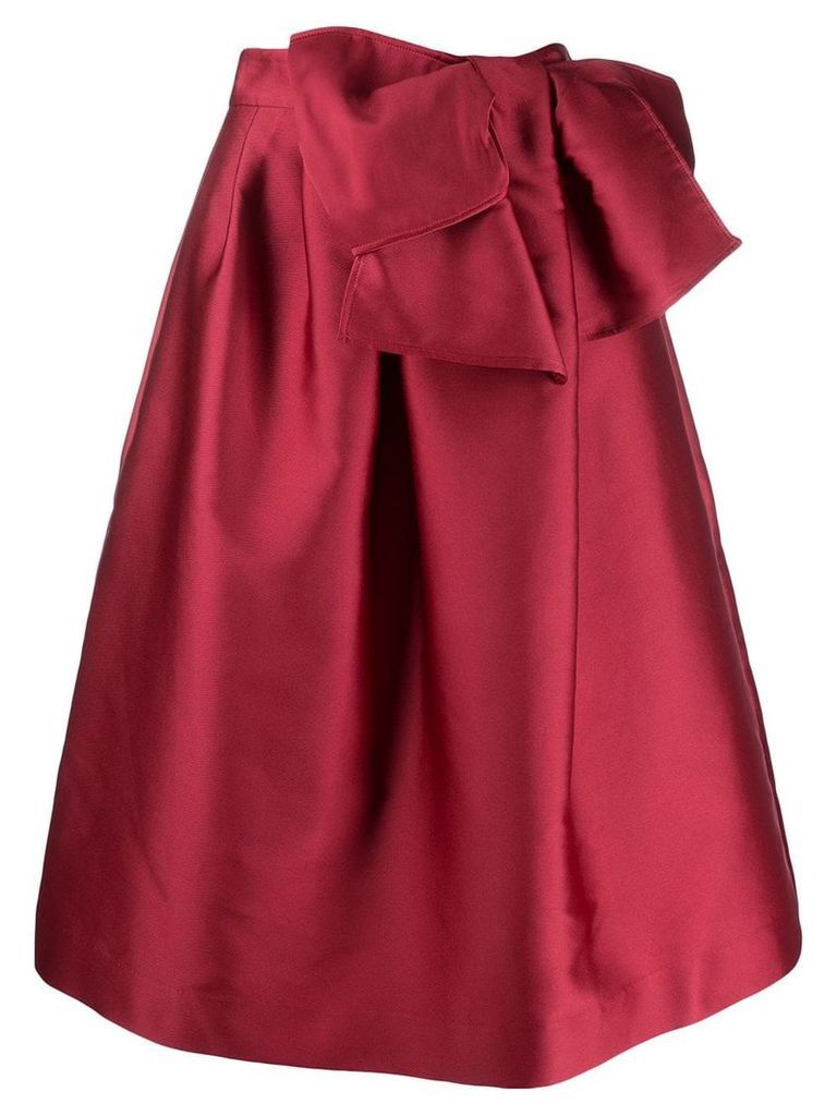 P.A.R.O.S.H. bow detail full skirt - Red