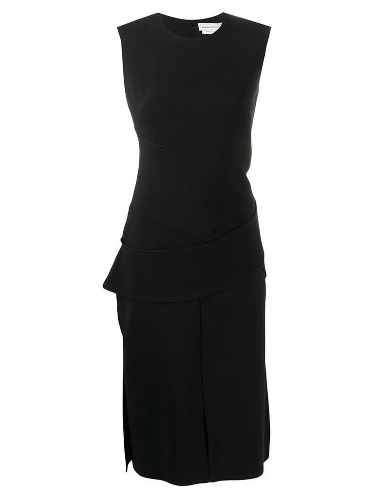 Alexander McQueen sleeveless panelled fitted dress - Black