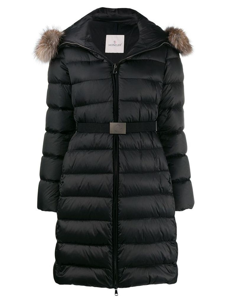 Moncler belted padded coat - Black
