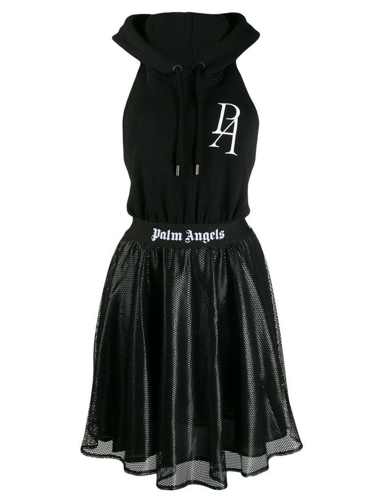 Palm Angels open back hoodie dress - Black
