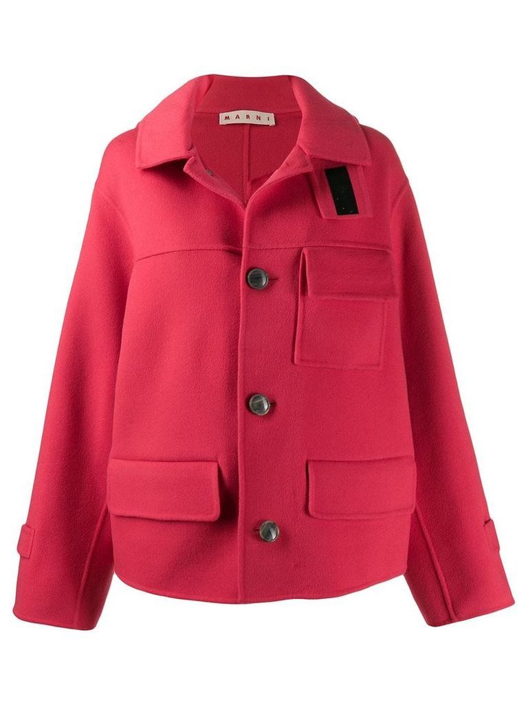 Marni double-face short coat - Red