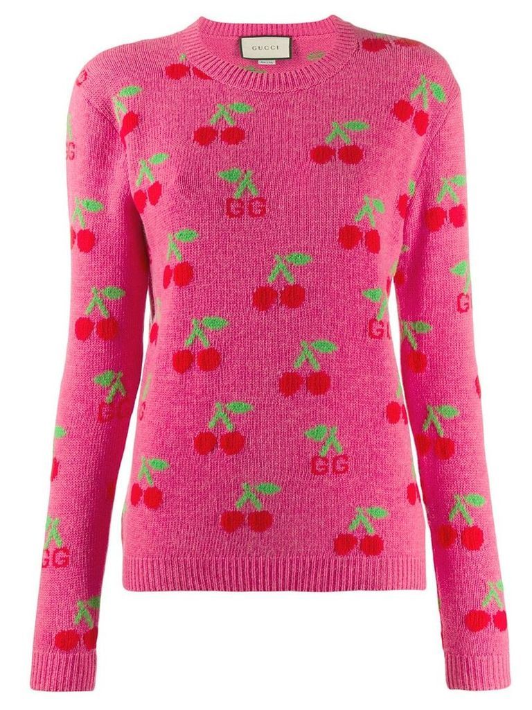 Gucci cherry motif sweater - Pink