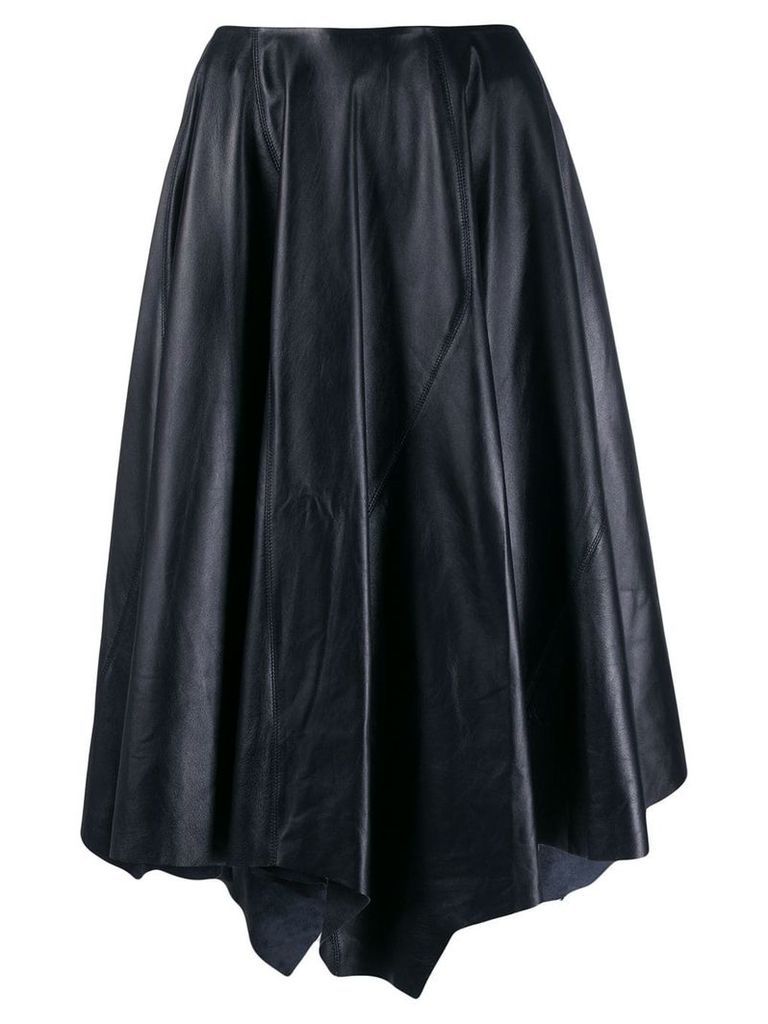Marni asymmetric leather midi skirt - Blue