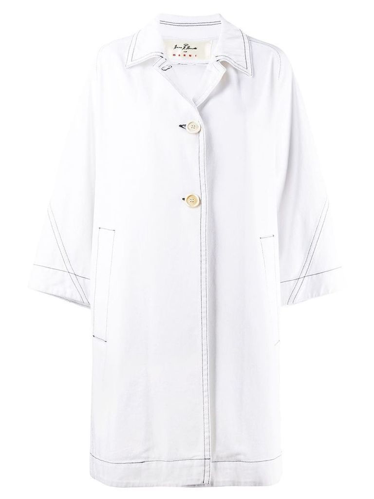Marni oversized denim coat - White