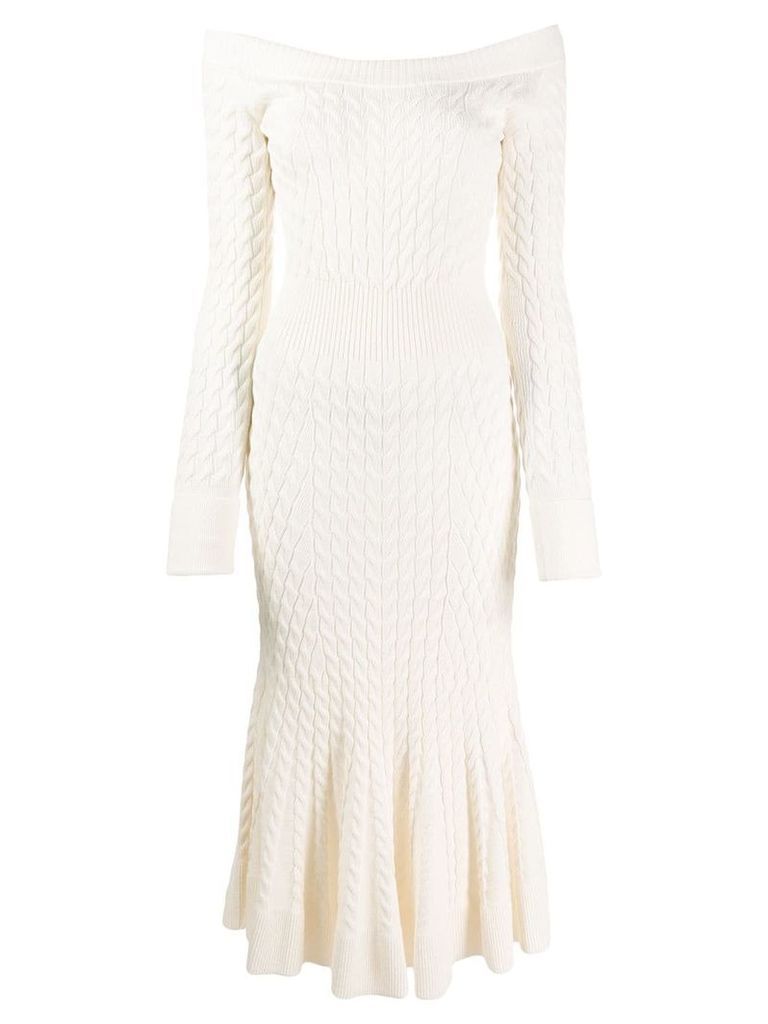 Alexander McQueen cable knit dress - White