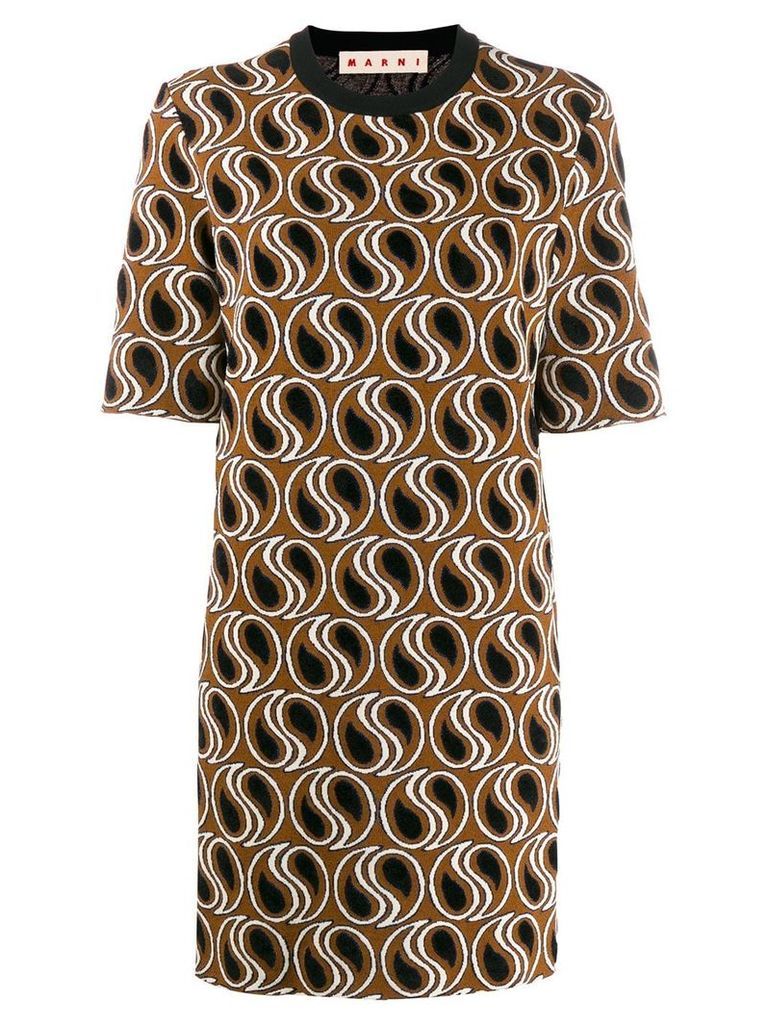 Marni jacquard knit dress - Brown