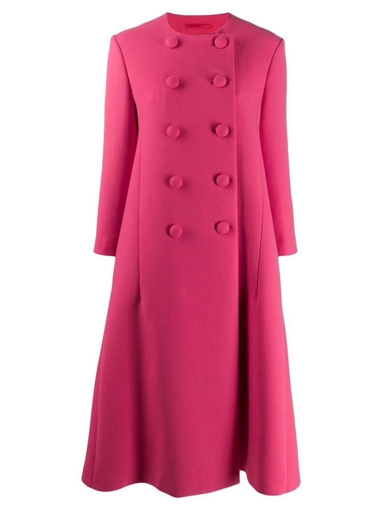Gucci double breasted flared coat - PINK
