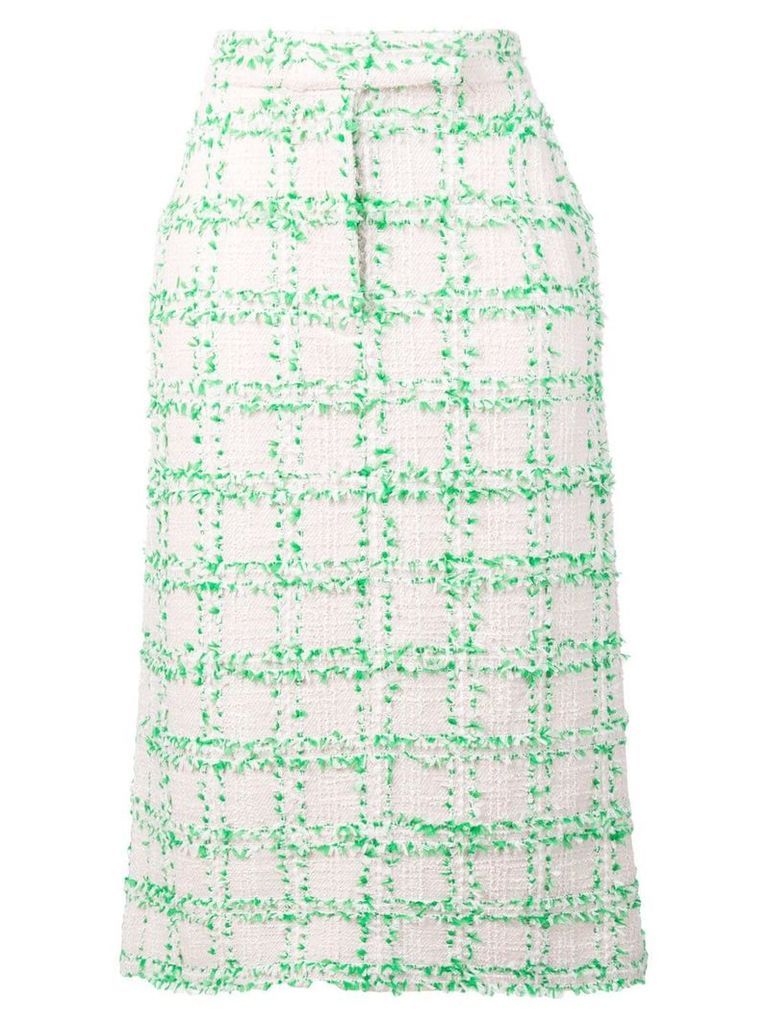 Thom Browne Overcheck Tweed Sack Skirt - White