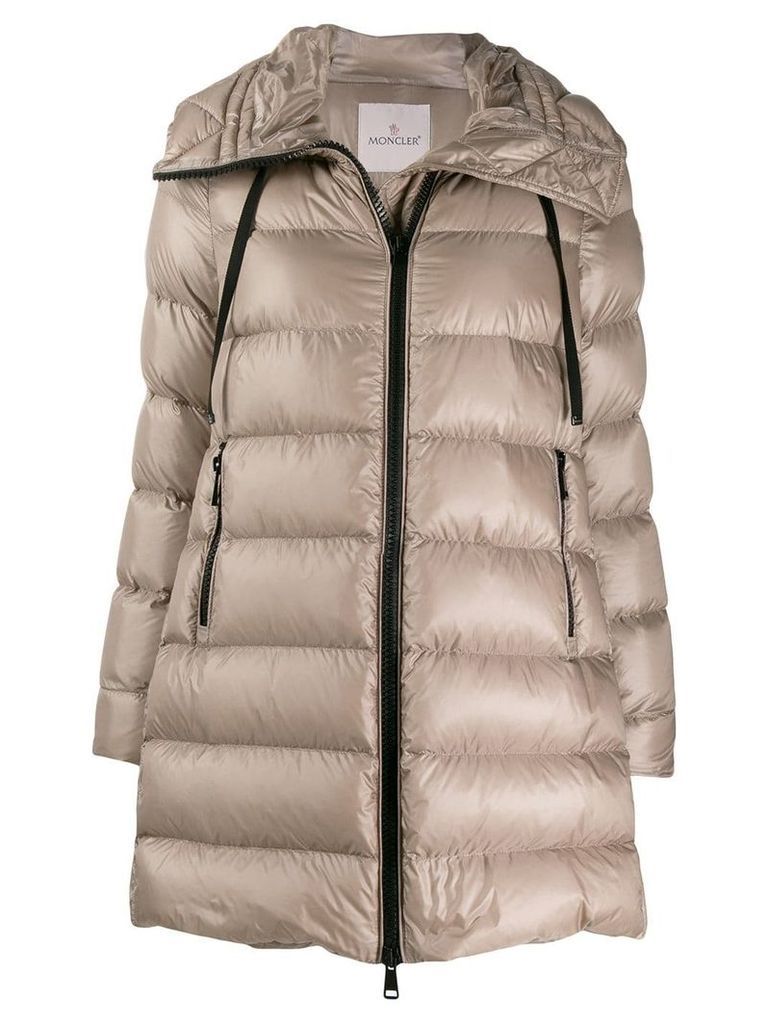 Moncler hooded padded coat - NEUTRALS