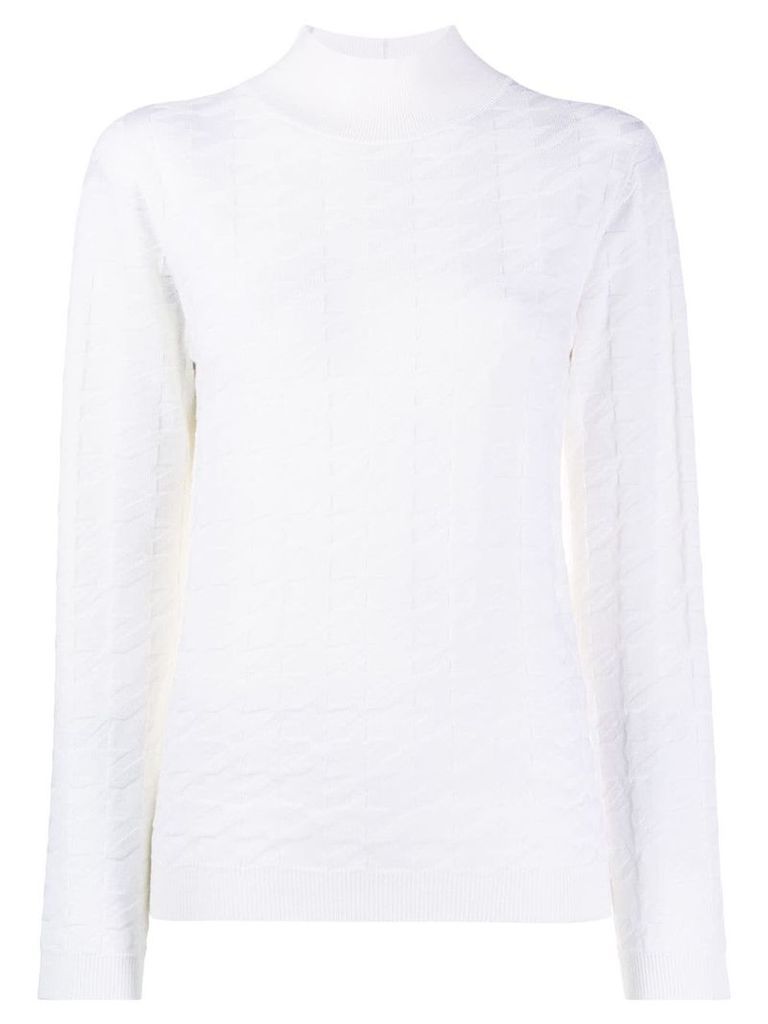 Blumarine mock neck pullover - White