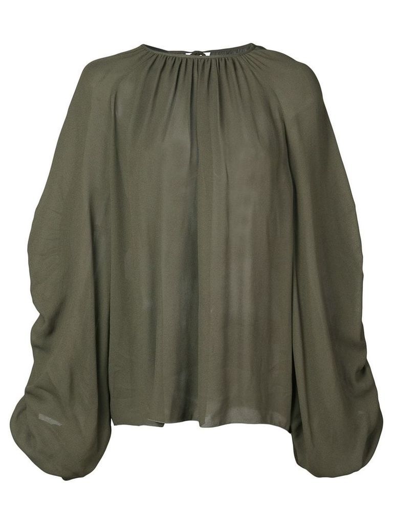Rochas ruched sleeve blouse - Green