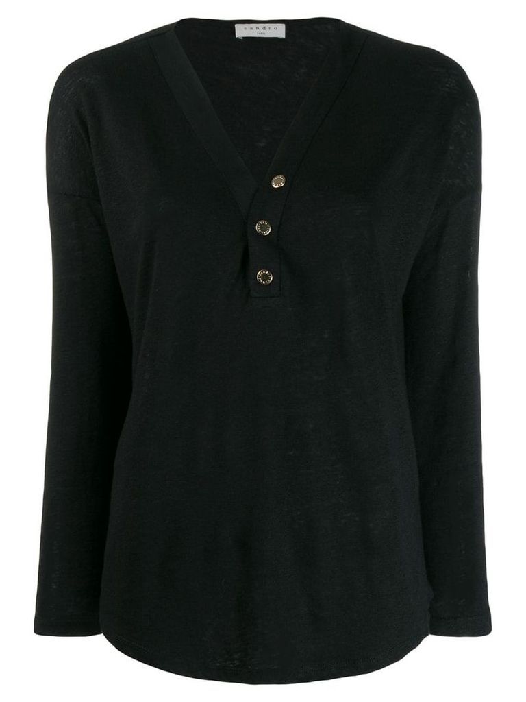 Sandro Paris Linelle knitted top - Black