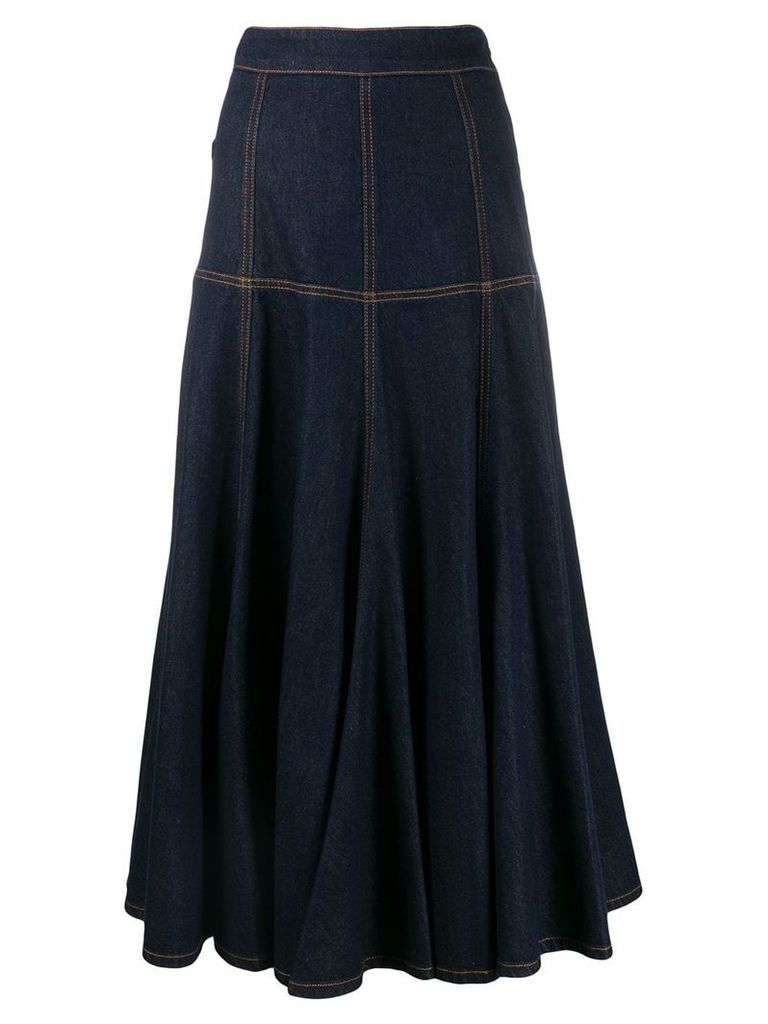 MSGM contrast stitching denim skirt - Blue