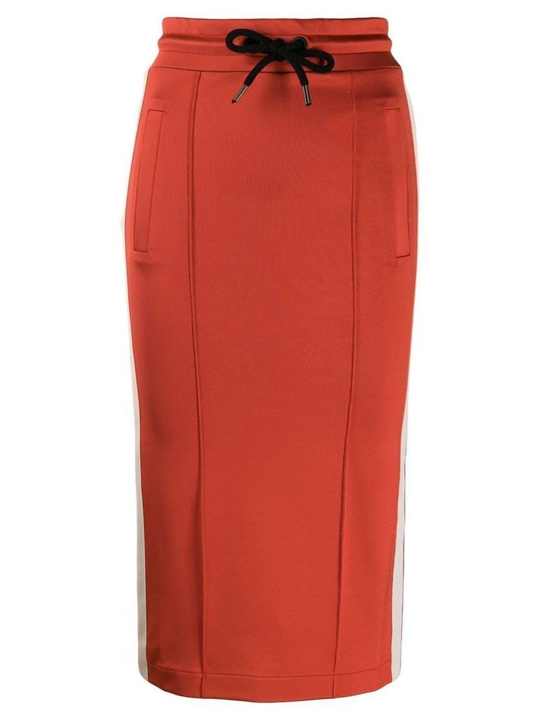 Palm Angels stripe detail midi skirt - Red