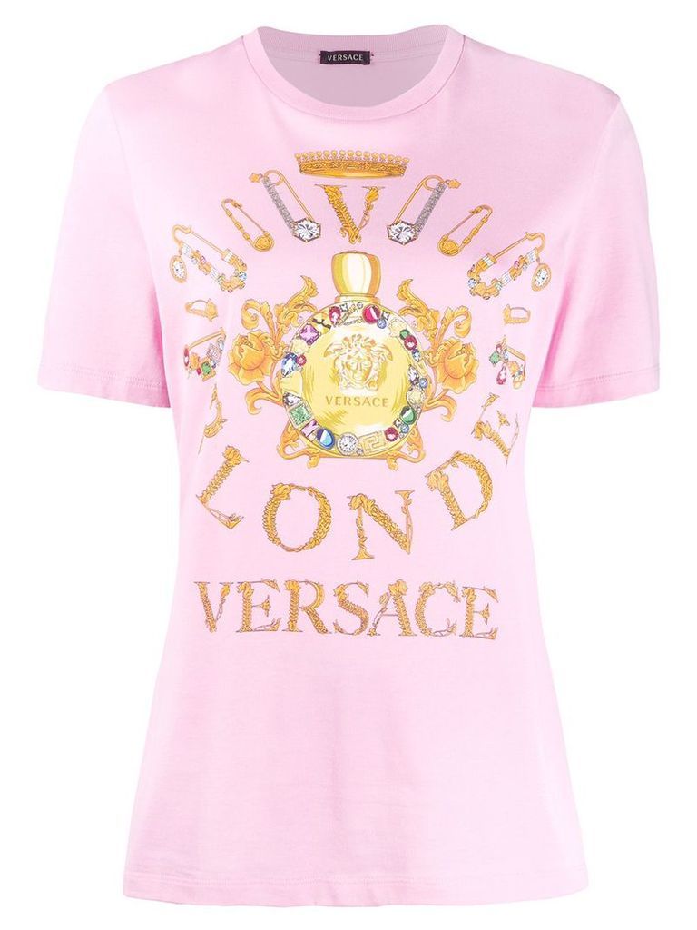 Versace blonde print T-shirt - PINK