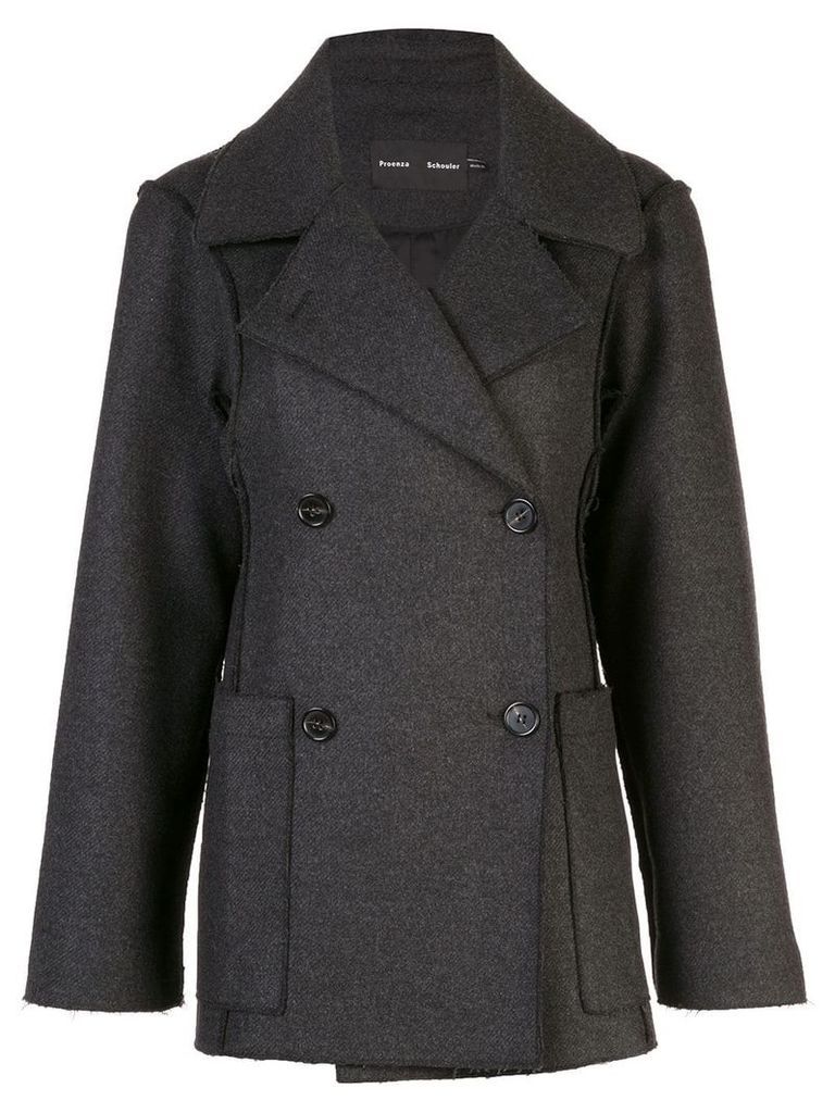 Proenza Schouler Oversized Wool Cashmere Peacoat - Grey