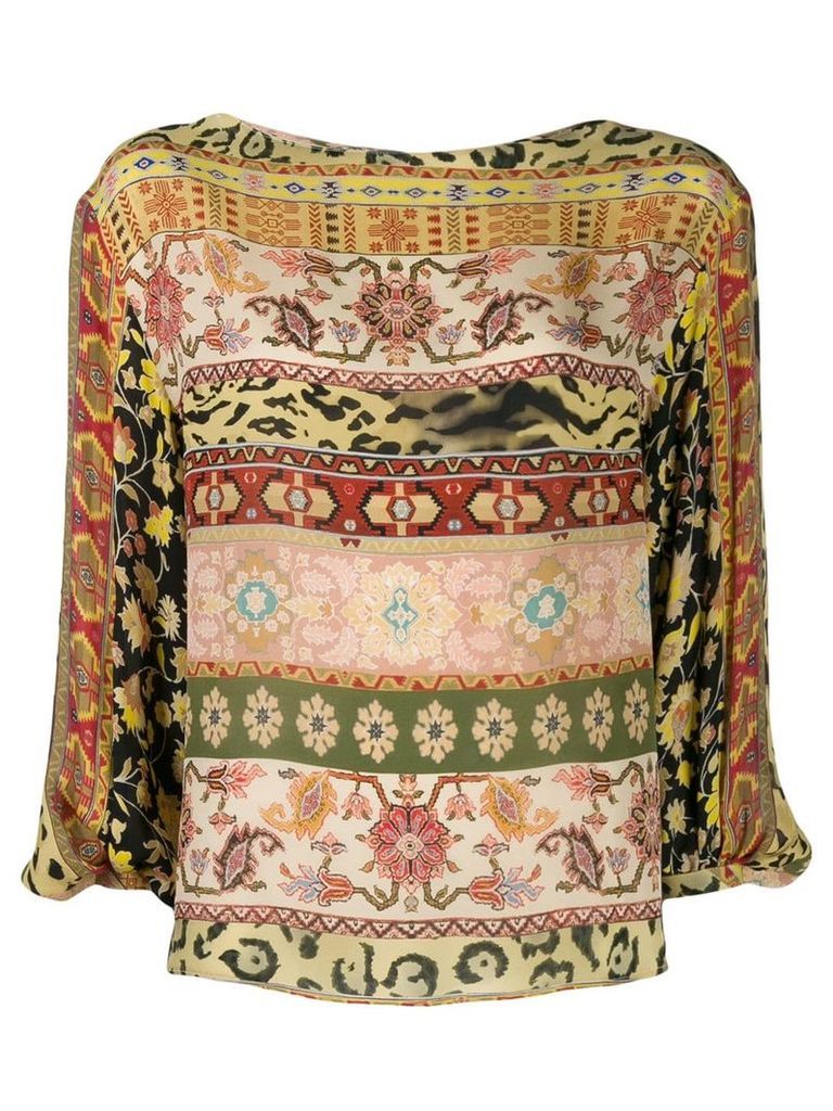 Etro printed long-sleeved blouse - Yellow