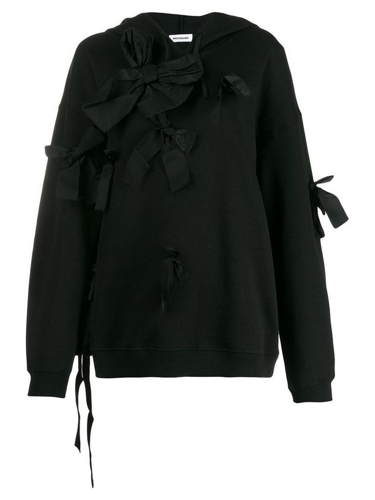 Brognano bow-tie detail hoodie - Black
