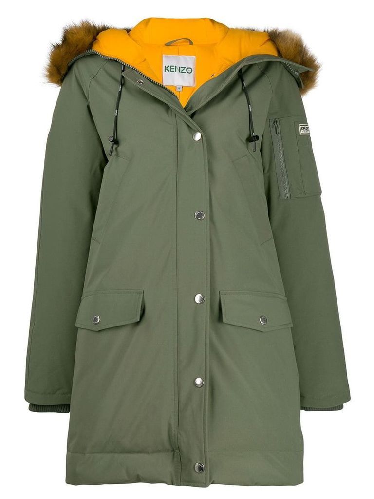 Kenzo faux fur hooded coat - Green