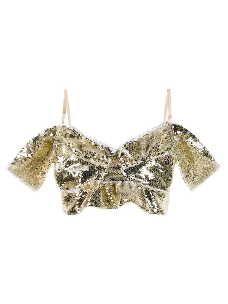 Simone Rocha sequinned bustier top - GOLD
