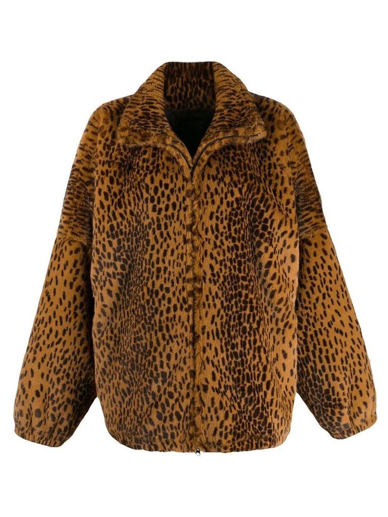 Sprwmn oversized faux fur jacket - Brown