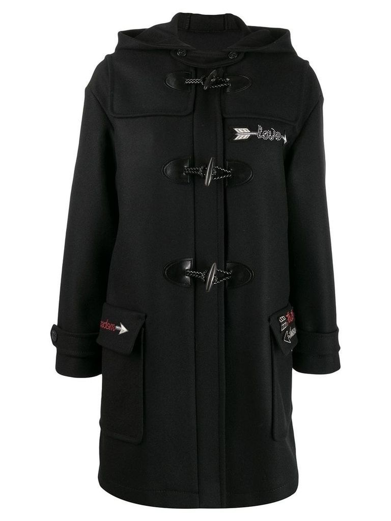 RedValentino REDValentino embroidered duffle coat - Black