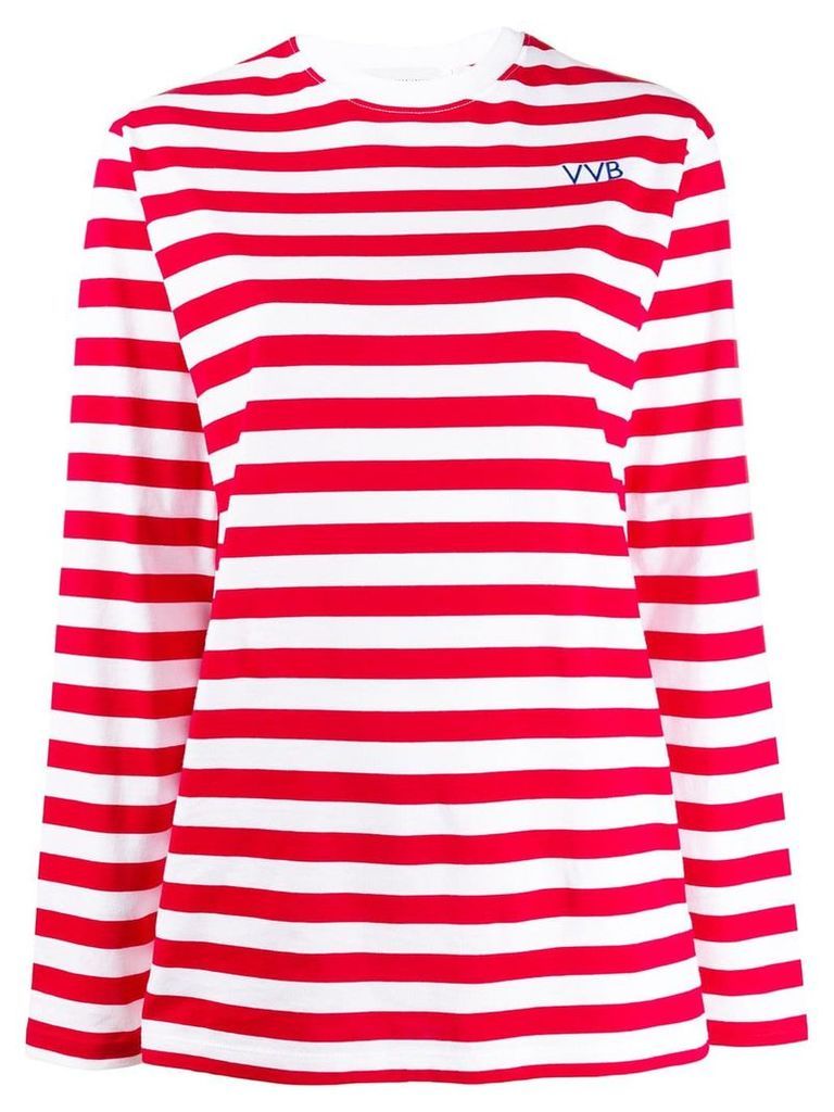 Victoria Victoria Beckham striped long-sleeved T-shirt - Red