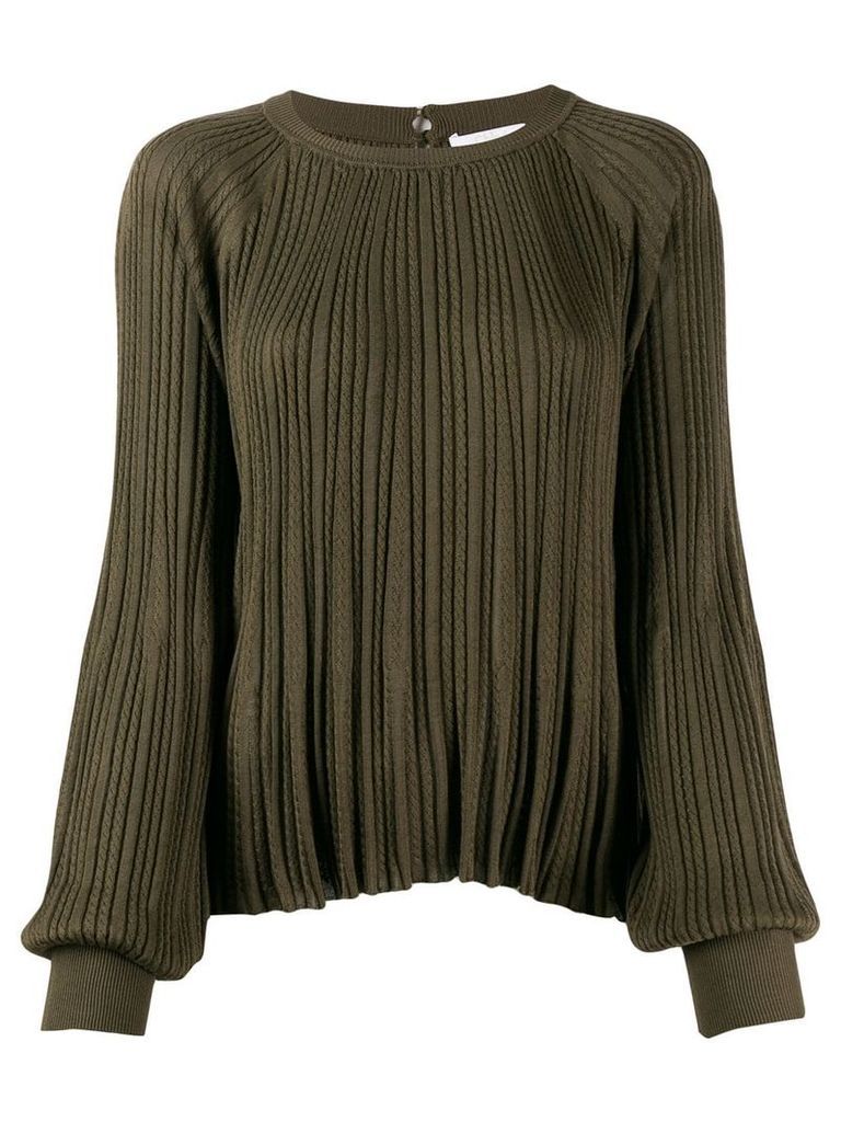 Chloé pleated cable knit top - Green