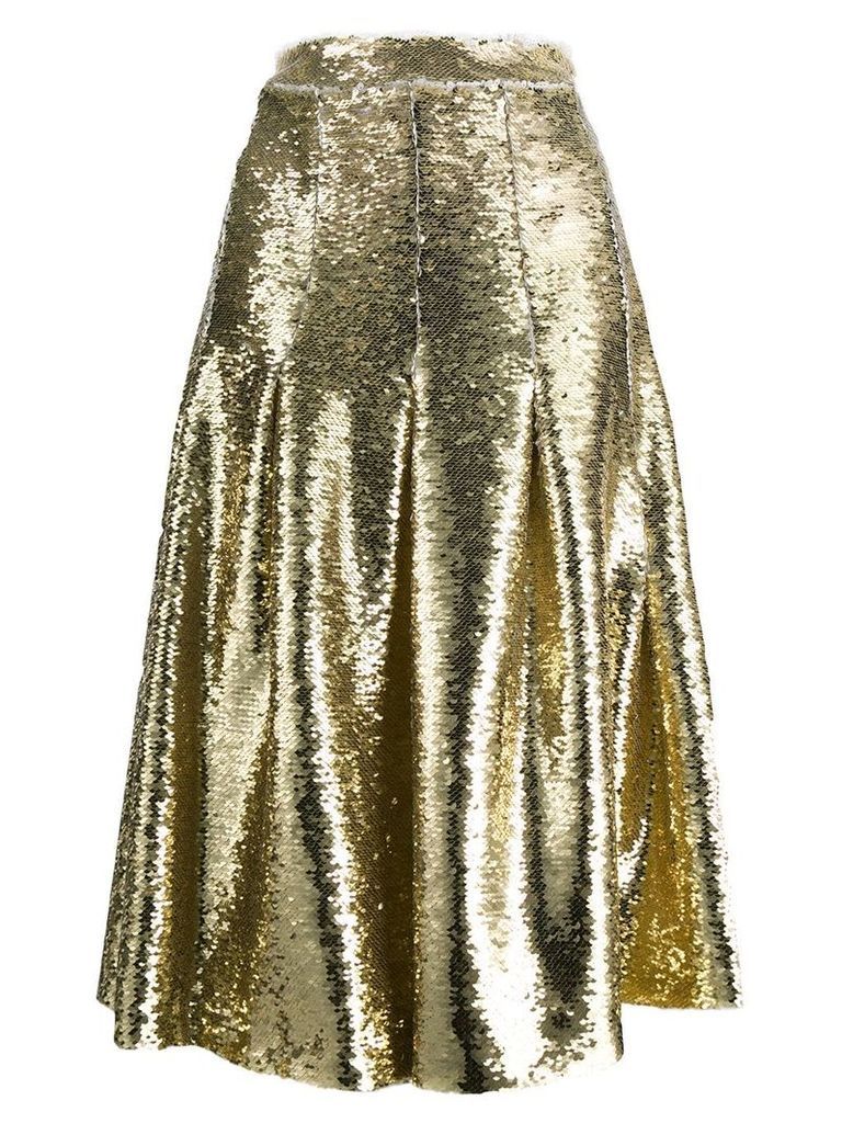 Simone Rocha sequin pleated midi skirt - GOLD