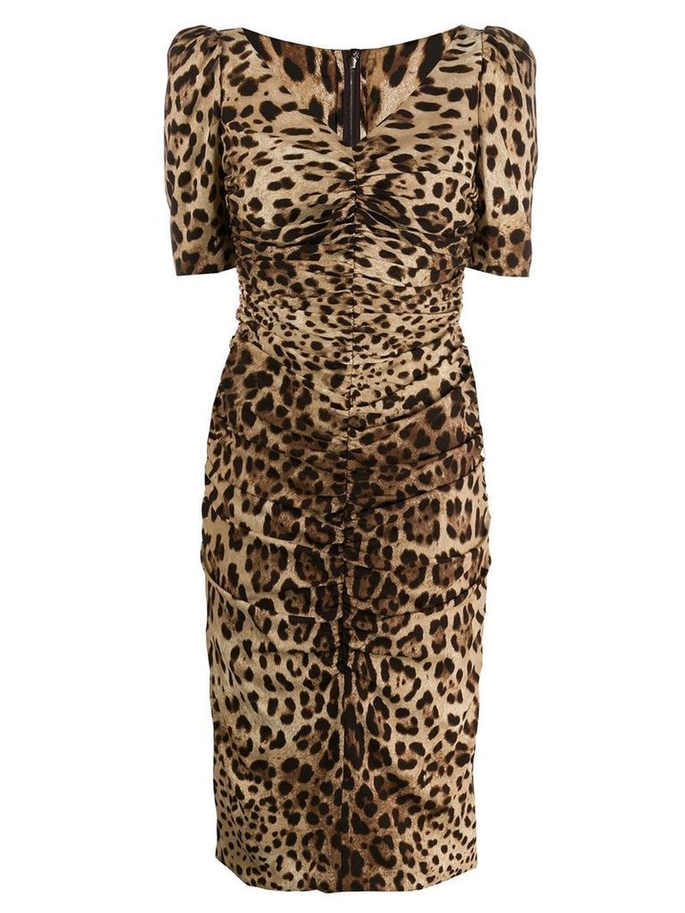 Dolce & Gabbana leopard-print dress - Brown