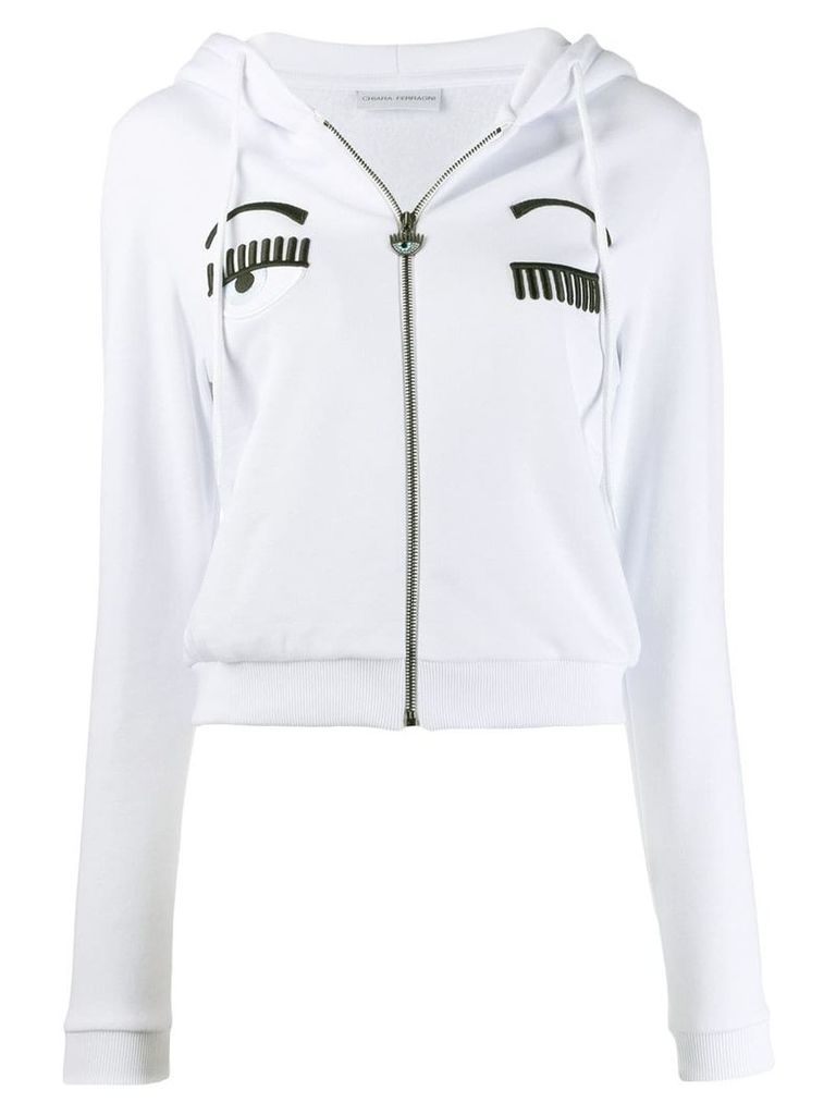 Chiara Ferragni Flirting zipped hoodie - White