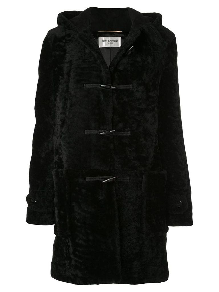 Saint Laurent shearling duffle coat - Black