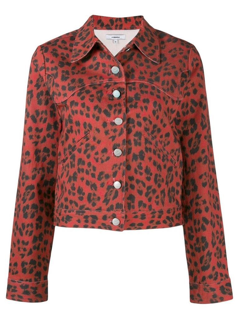 Miaou leopard Lex denim jacket - Red