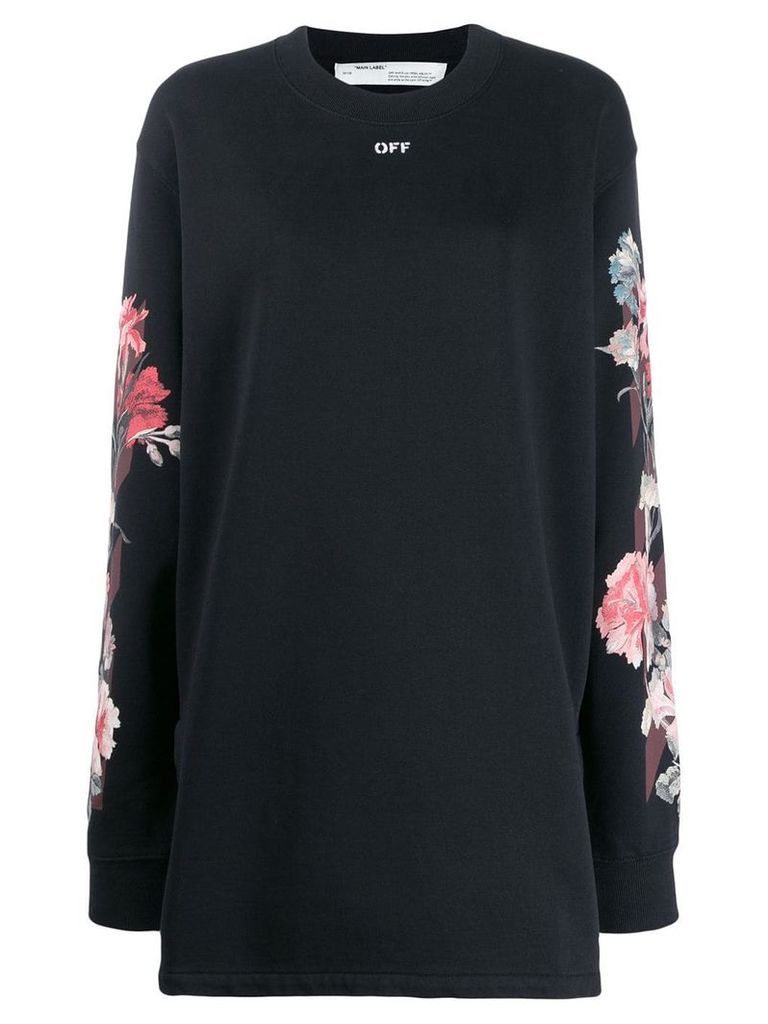 Off-White rose print sweater dress - Black