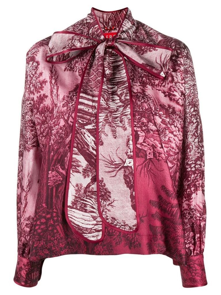 F.R.S For Restless Sleepers pussy bow printed blouse - PINK