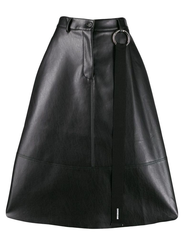 Brognano faux-leather flared skirt - Black