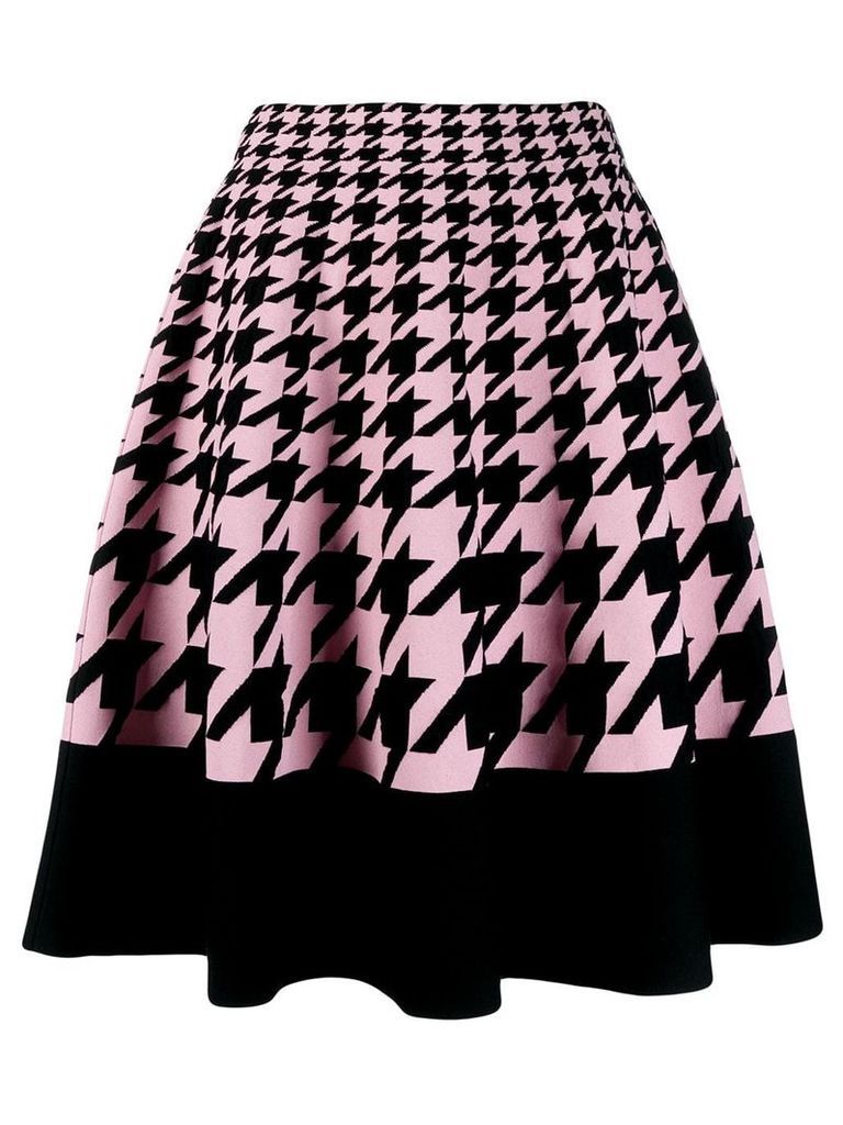 Alexander McQueen houndstooth knitted skirt - PINK