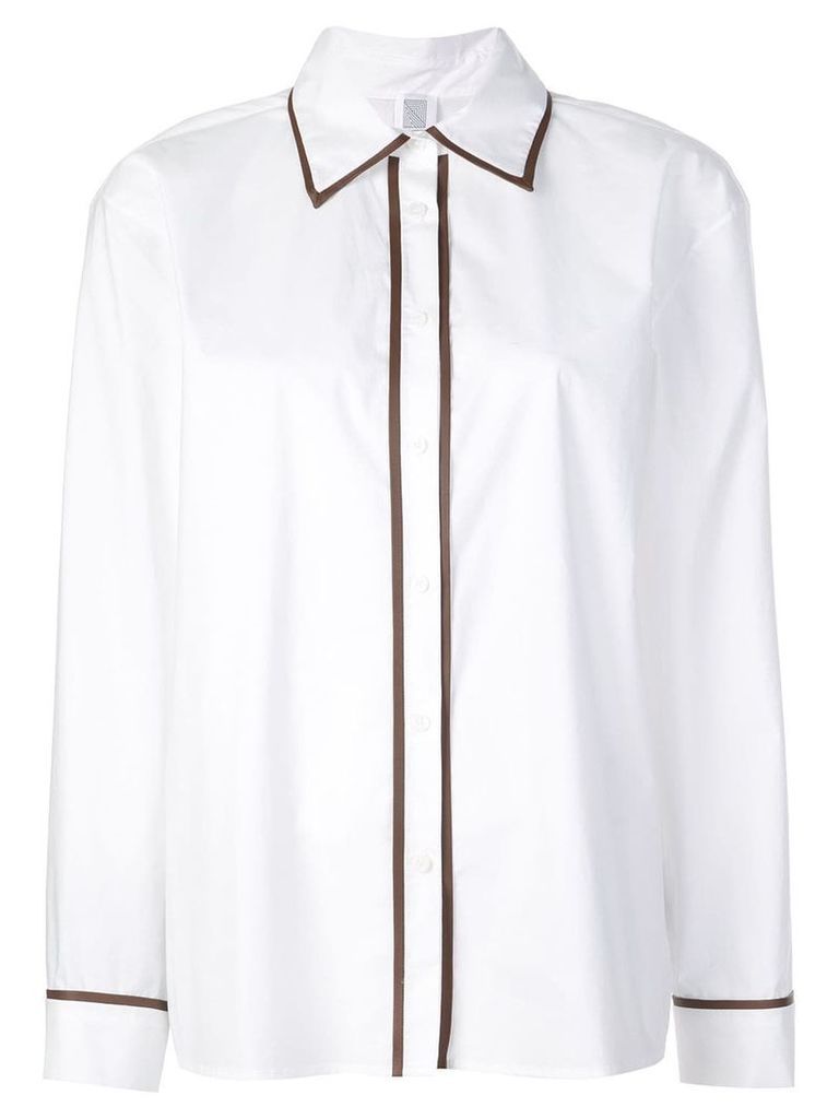 Rosie Assoulin contrast piped trim shirt - White