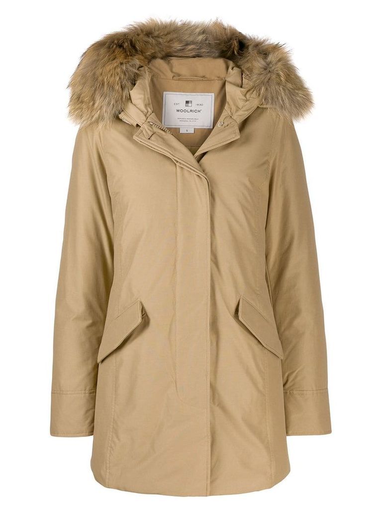 Woolrich hooded parka coat - NEUTRALS