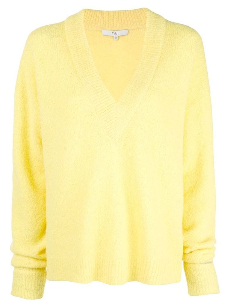Tibi oversized V-neck jumper - Yellow
